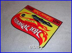 Vintage Hot Wheels Mattel Authorized Dealer 12 Metal Die-cast Car Gas Oil Sign