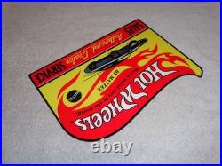 Vintage Hot Wheels Mattel Authorized Dealer 12 Metal Die-cast Car Gas Oil Sign