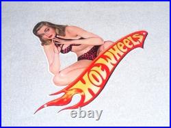 Vintage Hot Wheels Woman? 12 Metal? Race Car Gasoline Oil Advertising Sign