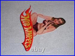 Vintage Hot Wheels Woman? 12 Metal? Race Car Gasoline Oil Advertising Sign