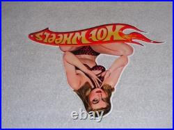 Vintage Hot Wheels Woman? 12 Metal? Race Car Gasoline Oil Advertising Sign