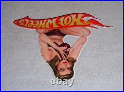 Vintage Hot Wheels Woman? 12 Metal? Race Car Gasoline Oil Advertising Sign