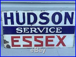 Vintage Hudson-Essex Service Double Sided Porcelain Auto/Car Dealership Sign