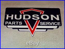 Vintage Hudson Parts & Service Diecut 12 Metal Car & Truck Gasoline & Oil Sign