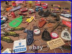 Vintage Huge Lot Vintage Keychains GI Joe Farmer Automobile Advertising Key Ring