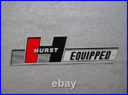 Vintage Hurst Equipped 4 5 Speed Shifter 12 Metal Car Truck Gasoline & Oil Sign