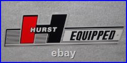 Vintage Hurst Equipped 4 5 Speed Shifter 12 Metal Car Truck Gasoline & Oil Sign