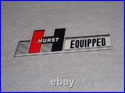 Vintage Hurst Equipped 4 5 Speed Shifter 12 Metal Car Truck Gasoline & Oil Sign