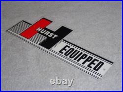 Vintage Hurst Equipped 4 5 Speed Shifter 12 Metal Car Truck Gasoline & Oil Sign