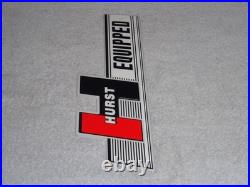Vintage Hurst Equipped 4 5 Speed Shifter 12 Metal Car Truck Gasoline & Oil Sign