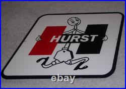 Vintage Hurst Shifter 4 5 Speed Shift Auto Racing Mascot Metal Gasoline Oil Sign