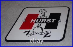 Vintage Hurst Shifter 4 5 Speed Shift Auto Racing Mascot Metal Gasoline Oil Sign