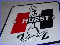 Vintage Hurst Shifter 4 5 Speed Shift Auto Racing Mascot Metal Gasoline Oil Sign