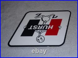 Vintage Hurst Shifter 4 5 Speed Shift Auto Racing Mascot Metal Gasoline Oil Sign Vintage Hurst Shifter 4 5 Speed Shift Auto Racing Mascot Metal Gasoline Oil Sign