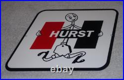 Vintage Hurst Shifter 4 5 Speed Shift Auto Racing Mascot Metal Gasoline Oil Sign