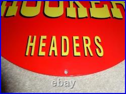 Vintage I Love My Hooker Headers 11 3/4 Porcelain Metal Car, Gasoline Oil Sign