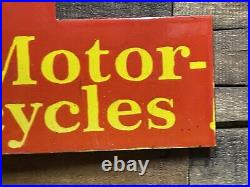 Vintage Indian Motorcycle Co. Porcelain Sign American Gas Automobile Oil Cycle