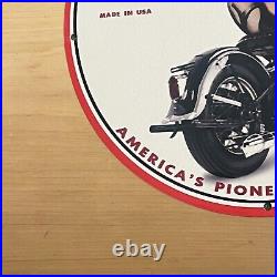 Vintage Indian Motorcycle Porcelain Sign Auto Bike Service Station Pump Plate Ad