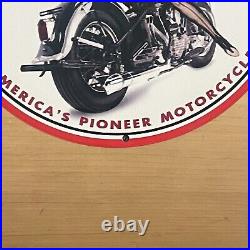 Vintage Indian Motorcycle Porcelain Sign Auto Bike Service Station Pump Plate Ad