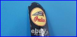 Vintage Indian Motorcycles Porcelain Gas Auto Bike Ad Sign On Thermometer