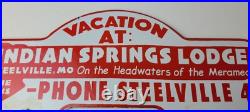 Vintage Indian Spring Lodge License Plate Topper Sign Ad on Automobile Topper