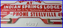 Vintage Indian Spring Lodge License Plate Topper Sign Ad on Automobile Topper