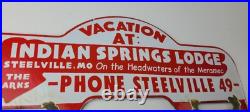 Vintage Indian Spring Lodge License Plate Topper Sign Ad on Automobile Topper