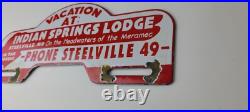 Vintage Indian Spring Lodge License Plate Topper Sign Ad on Automobile Topper