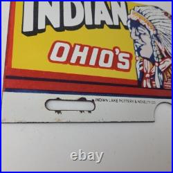 Vintage Indian lake License Plate Topper Ohio Sign Ad on Automobile Topper