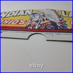 Vintage Indian lake License Plate Topper Ohio Sign Ad on Automobile Topper