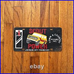 Vintage International scout IH License Plate Original Scout Power Jc Tennessee
