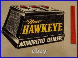 Vintage Iowa Hawkeye Auto Battery Car Truck Lg Batteries Metal Gasoline Oil Sign