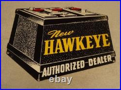 Vintage Iowa Hawkeye Auto Battery Car Truck Lg Batteries Metal Gasoline Oil Sign