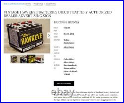 Vintage Iowa Hawkeye Auto Battery Car Truck Lg Batteries Metal Gasoline Oil Sign