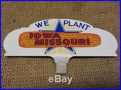 Vintage Iowa Missouri Corn Car Tag Sign Antique Old Farm Farmer NOS RARE 7610