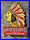 Vintage-Iroquois-Porcelain-Sign-Auto-Insurance-Chief-Gas-Oil-Lube-Americangarage-01-apx