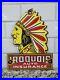Vintage-Iroquois-Porcelain-Sign-Auto-Insurance-Chief-Gas-Oil-Lube-Americangarage-01-op