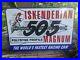 Vintage-Iskenderian-505-Magnum-Auto-Parts-Porcelain-Metal-Station-Sign-12x-8-01-ba