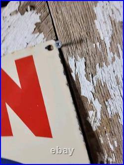 Vintage Iskenderian Porcelain Sign 30 Old Poly Dyne Car Auto Parts Profile Cams