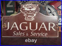 Vintage Jaguar Luxury Automobile Motors Porcelain Metal Sign