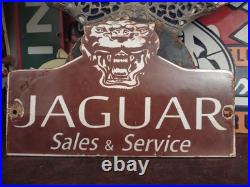 Vintage Jaguar Luxury Automobile Motors Porcelain Metal Sign