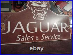 Vintage Jaguar Luxury Automobile Motors Porcelain Metal Sign