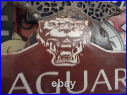 Vintage Jaguar Luxury Automobile Motors Porcelain Metal Sign