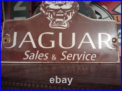 Vintage Jaguar Luxury Automobile Motors Porcelain Metal Sign