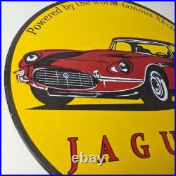 Vintage Jaguar Sign Luxury Automobile Motors Gas Pump Porcelain Sign