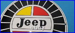 Vintage Jeep Porcelain Gas Auto Truck Service Vehicles Sales Dealer Service Sign