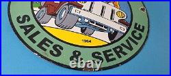 Vintage Jeep Porcelain Sign Authorized Sales Service Gas Auto Sign