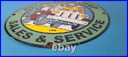 Vintage Jeep Porcelain Sign Authorized Sales Service Gas Auto Sign