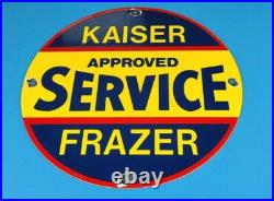 Vintage Kaiser Frazer Porcelain American Gas Automobile Service Dealer Sign