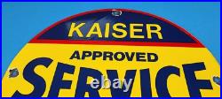Vintage Kaiser Frazer Porcelain American Gas Automobile Service Dealer Sign